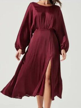 ASTR The Label satin midi dress wedding guest formal elegant size 2